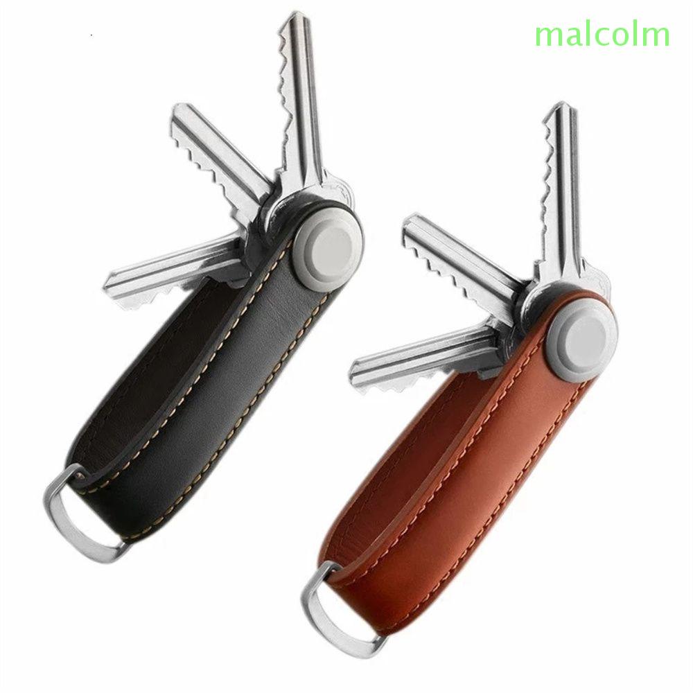 Móc khóa giữ chìa khóa xe hơi da PU đa năng thông dụng nhỏ gọn nhiều màu sắc tùy chọn dành cho nam