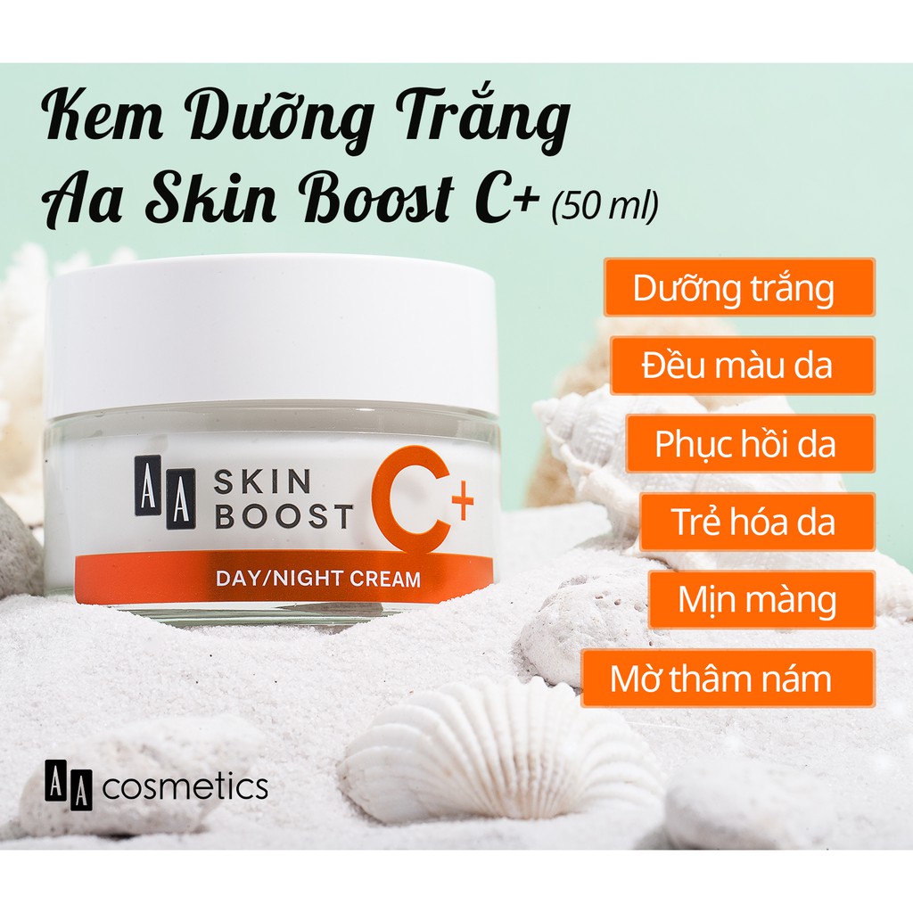 Kem dưỡng trắng AA Cosmetics Skin Boost C+ lọ 50ml