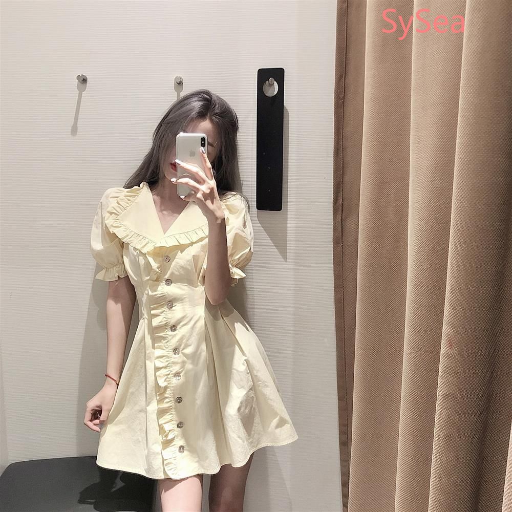 Đầm Lửng Ngắn Tay Thời Trang Mùa Hè Cho Nữ