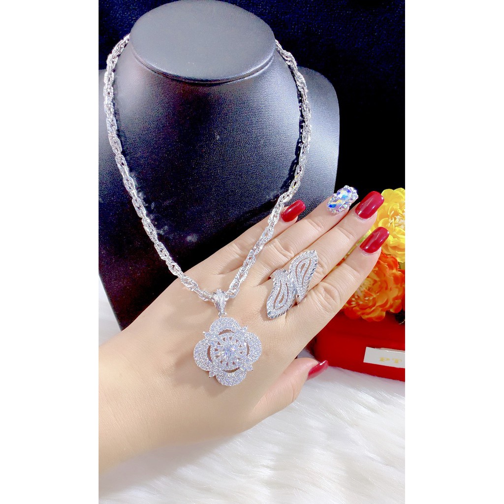 Dây chuyền nữ phụng mạ bạch kim cao cấp P200