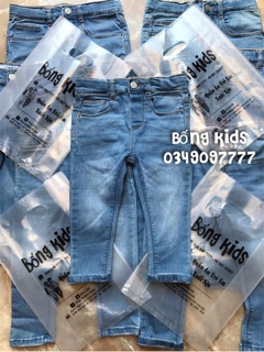 Quần Jean Bé Trai & Bé Gái Basic Mài Blue