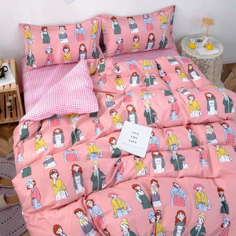 Sét chăn ga gối cotton poly. 4 món