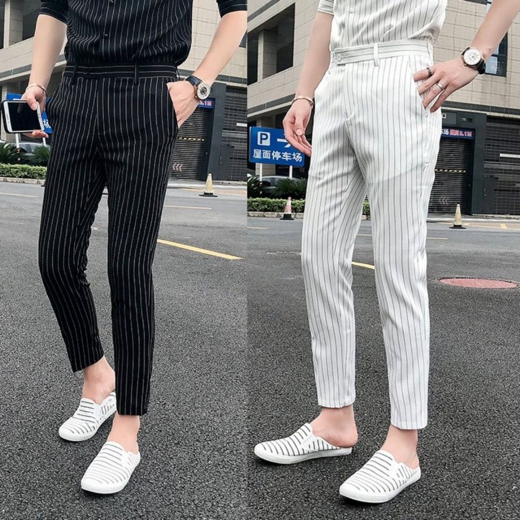 Quần Âu Nam Sọc Kẻ Hàn Quốc Cao Cấp - kiểu mới , phong cách hàn quốc , Dáng Ôm Chuẩn