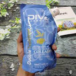 Dầu Hấp Diva Collagen Siêu Mượt 500ml (xanh)