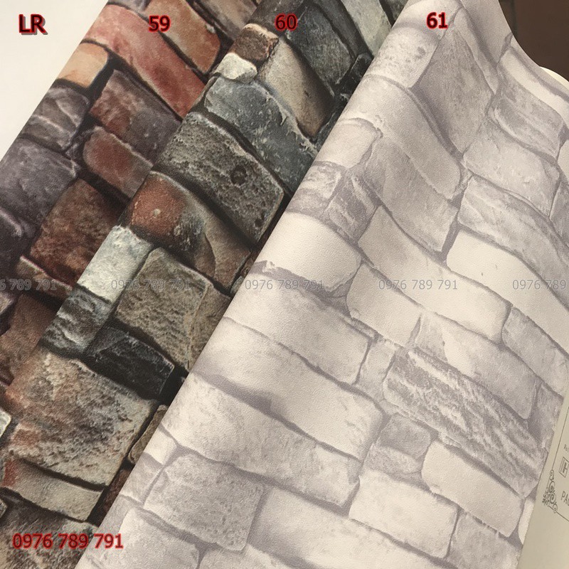 10m Giấy Dán Tường 3d Giả Gạch Cho Phòng Khách, Lụa Không Keo Đẹp