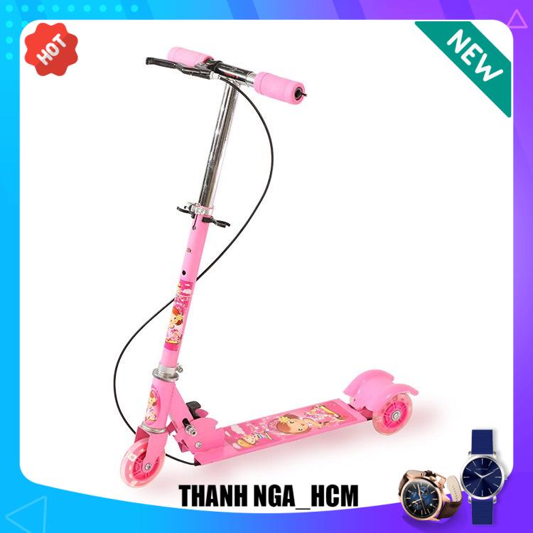 Xe trượt Scooter 3 bánh có đèn phát sáng cho bé, xe scooter khung sắt chắc chắn , MẪU CÓ THẮNG VCHUÔNG