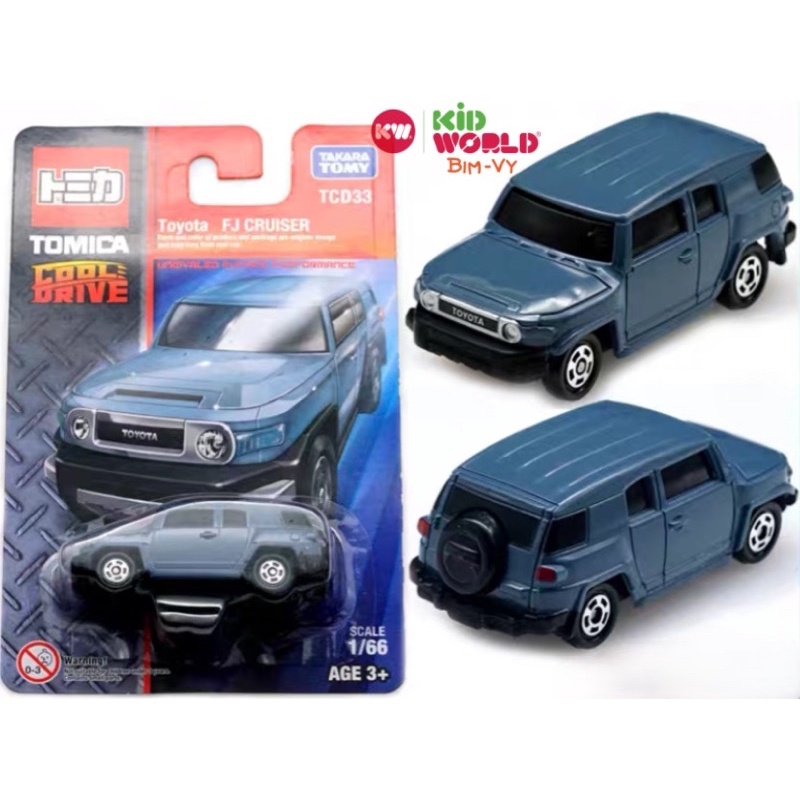 Xe mô hình Tomica Card Cool Drive Toyota FJ Cruiser TCD33. Made in China. Tỷ lệ 1:66.