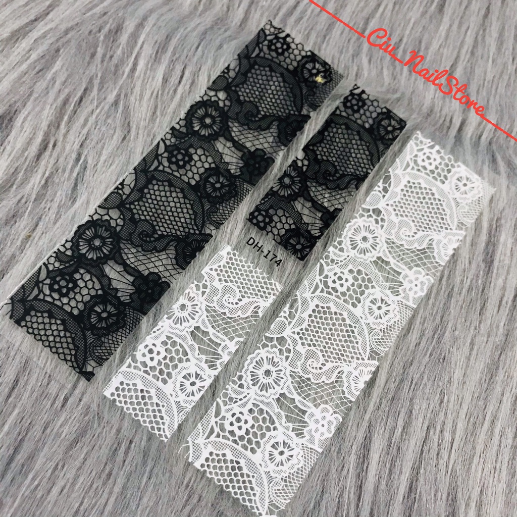 sticker dán móng ren kẻ
