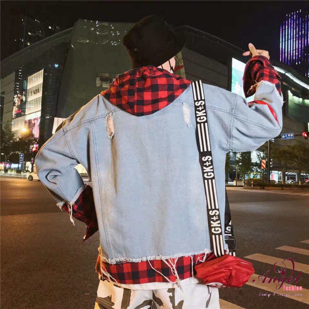 [Freeship] Áo khoác jean nam nữ thời trang Noble cao cấp caro BTS95 ( có ảnh thật )