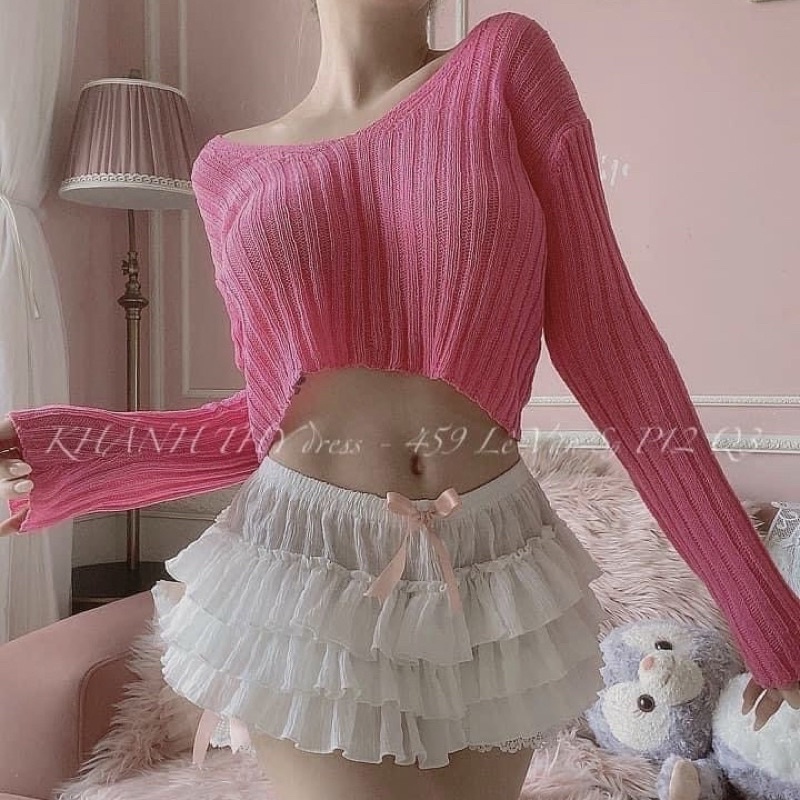 Quần tầng đính nơ viền ren sexy