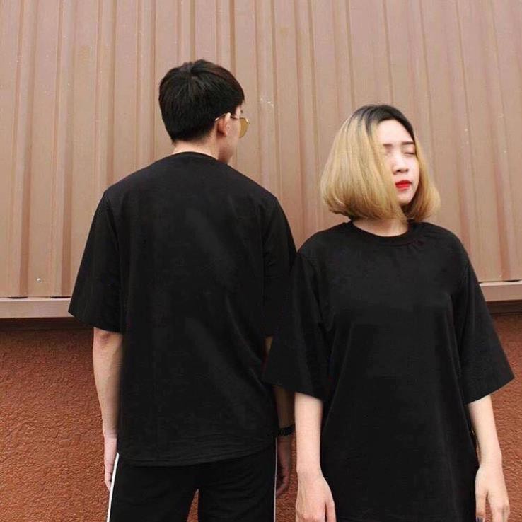 Áo thun TRƠN form rộng tay lỡ cotton TRẮNG ĐEN unisex - Áo thun phông nam nữ đẹp oversize Hàn Quốc 2020 | Ruby Shop 💗