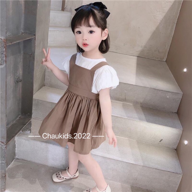 (jean baby) váy cộc tay phong cách vintage cho bé gái (8-20kg)