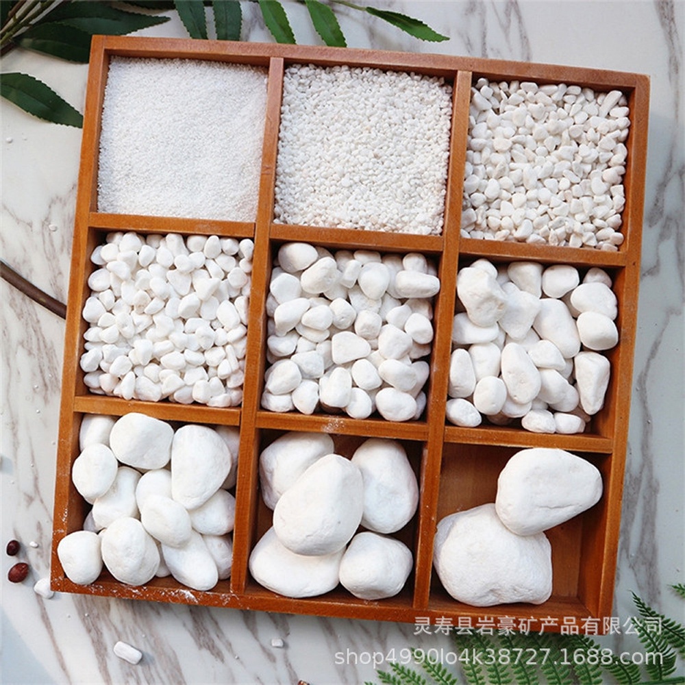 Sỏi trắng, đá trắng 1.2KG cao cấp, trang trí chậu cây, hồ cá, bể cá, tiểu cảnh, hòn non bộ thủy sinh, cây cảnh.