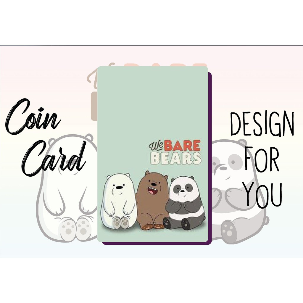 "WE BARE BEARS" 🐻🐼 ( Decal dán Thẻ ATM, debit, thẻ từ, thẻ chung cư, bảo vệ thẻ) | Dán thẻ ATM COINCARD