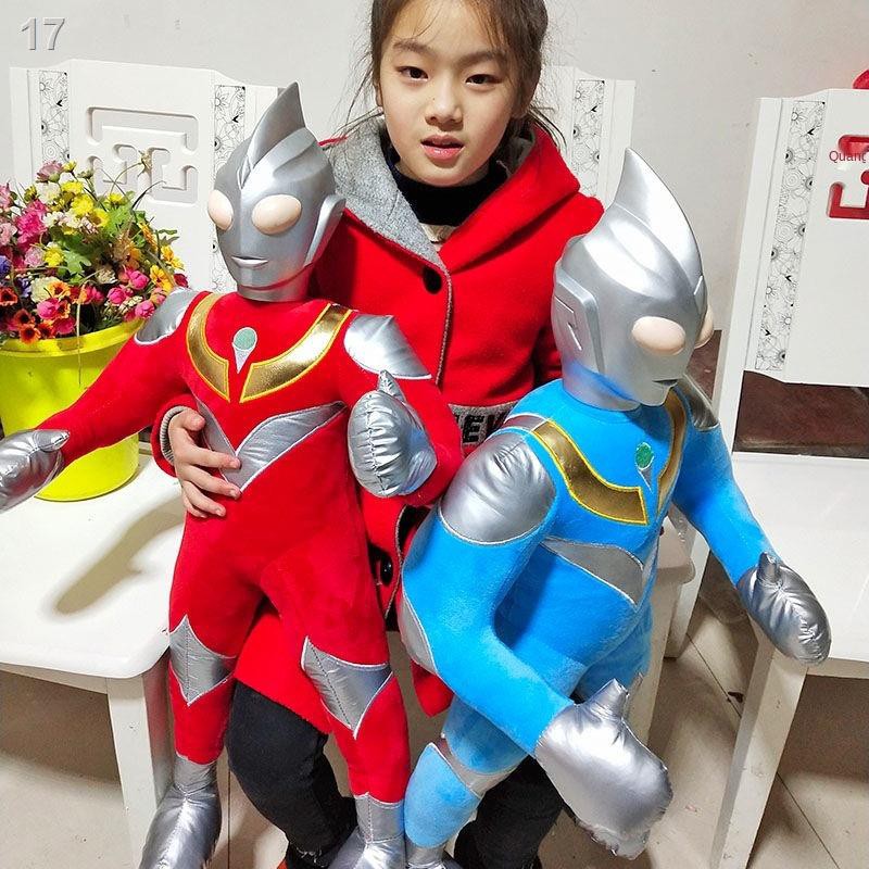 Ultraman đồ chơi sang trọng búp bê bé trai cực lớn dễ thương bán buôn vải hoạt hình quái vật sưởi ấm tay trẻ em