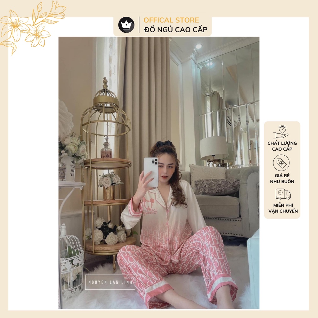 Đồ bộ pijama Dior gấu lụa Latin Cao Cấp,thiết kế siêu dễ thương,chất vải mềm mịn | BigBuy360 - bigbuy360.vn