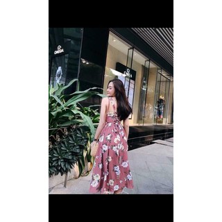 Váy Dây Đan Lưng Hồng.