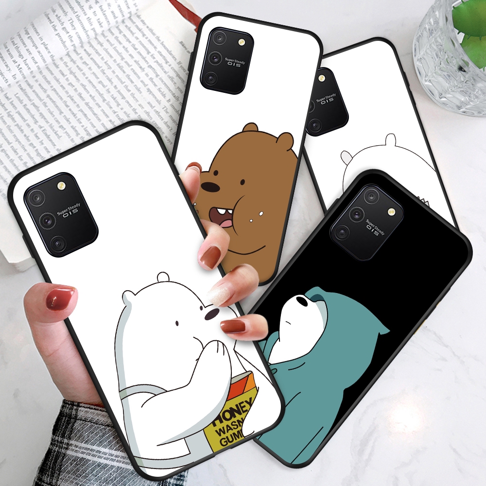 Samsung Galaxy S9 Plus S8 S7 Edge S8+ S9+ For Soft Case Silicone Casing TPU Cute Cartoon Lovely Brown White Stupid Bear Phone Full Cover simple Macaron matte Shockproof Back Cases