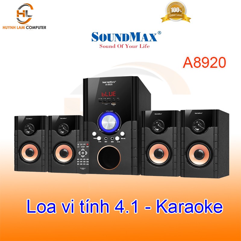 Loa vi tính 4.1 SoundMax A8920 công suất 70W hỗ trợ Bluetooth USB Thẻ nhớ có Karaoke quá đã - Hãng phân phối