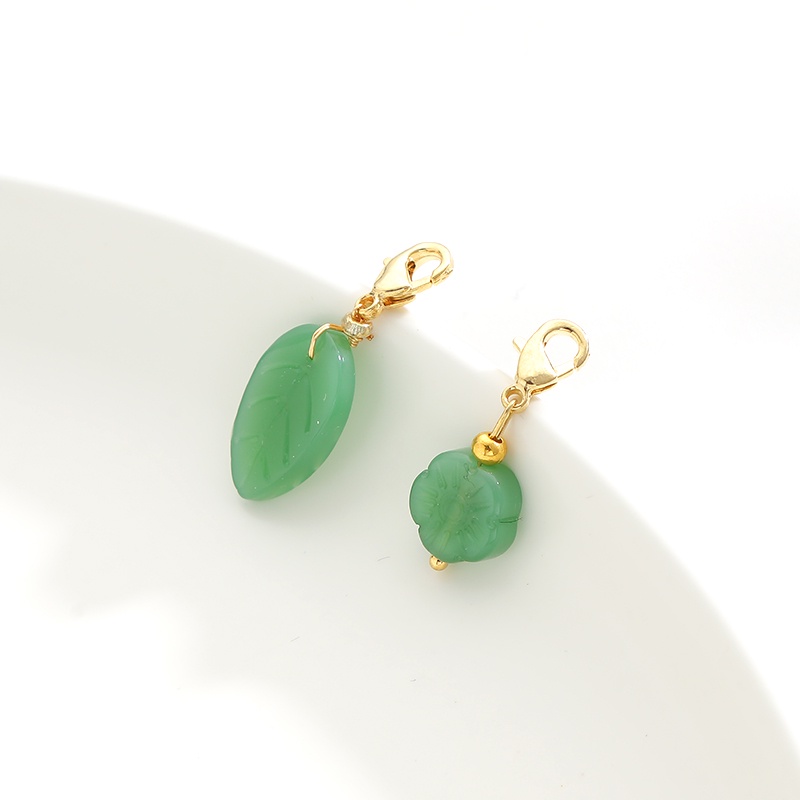 Mặt Dây Chuyền Hình Lá Bằng Đồng Tráng Men 14K diy