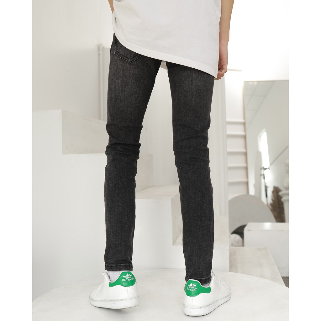 Quần Skinny Jeans Nam-Màu Xám Đen-Kiểu Trơn-Chất Liệu Cotton Co Giãn-Ống Đứng Dáng-Ống Ôm Chân Chuẩn Skinny | BigBuy360 - bigbuy360.vn