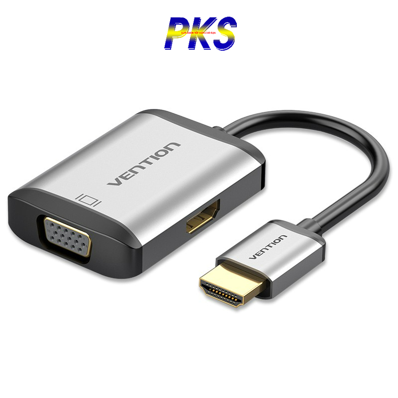 Bộ chuyển đổi HDMI to HDMI + VGA Video 4K kèm âm thanh và cấp nguồn Micro USB cao cấp chính hãng VENTION AFVHB