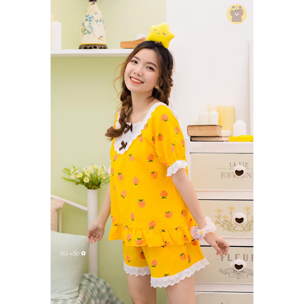 Đồ bộ vải đũi dễ thương (40-60kg) | BigBuy360 - bigbuy360.vn