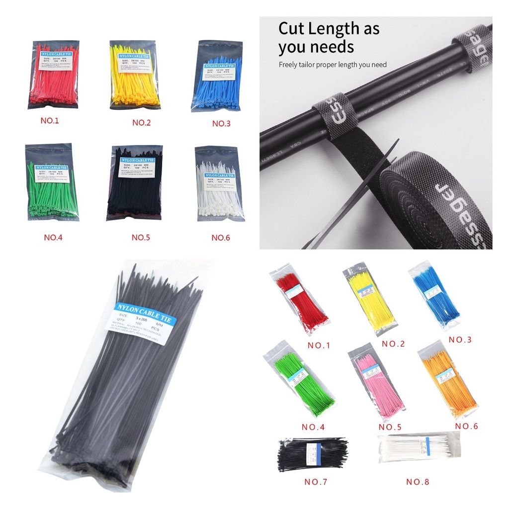 Bộ 100 dây rút tự khoá nylon đa năng