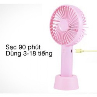 Quạt cầm tay mini 4 cánh pin sạc ss2 n9 có đế để bàn loại tốt gd44