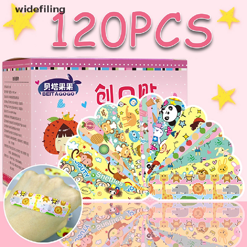 Bộ 120 Miếng Dán Khẩn Cấp Chống Thấm Nước Thoáng Khí Họa Tiết Hoạt Hình Dễ Thương