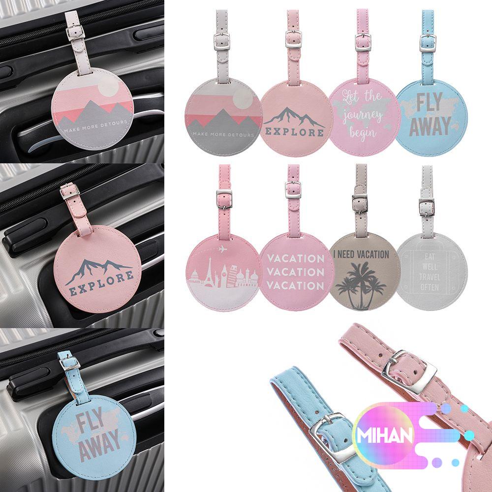 Thẻ Gắn Hành Lý/Túi Xách Bằng Da Hình Tròn MIHAN1