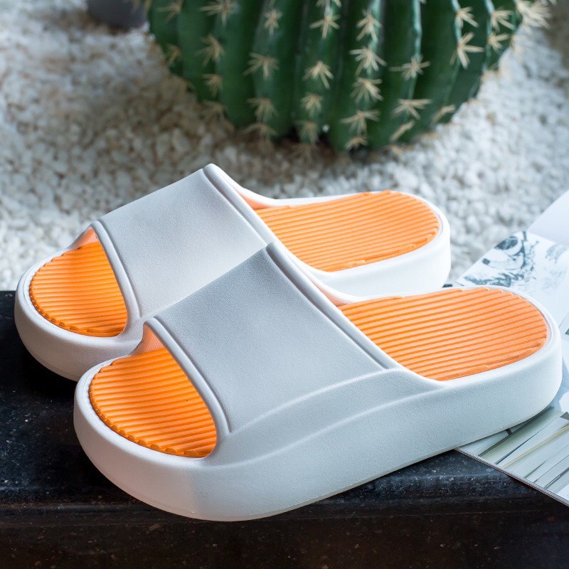 Dép bánh mì nam nữ đế cao 5cm, dép quai ngang chất liệu Eva hàng cao cấp chất đẹp  không thấm nước, size từ 36-45