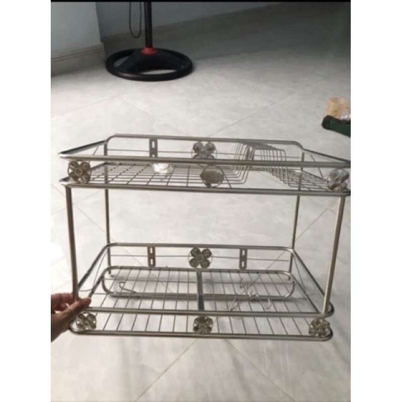 Kệ Chén Inox 2 Tầng 201 Bền Đẹp Chắc Chắn.