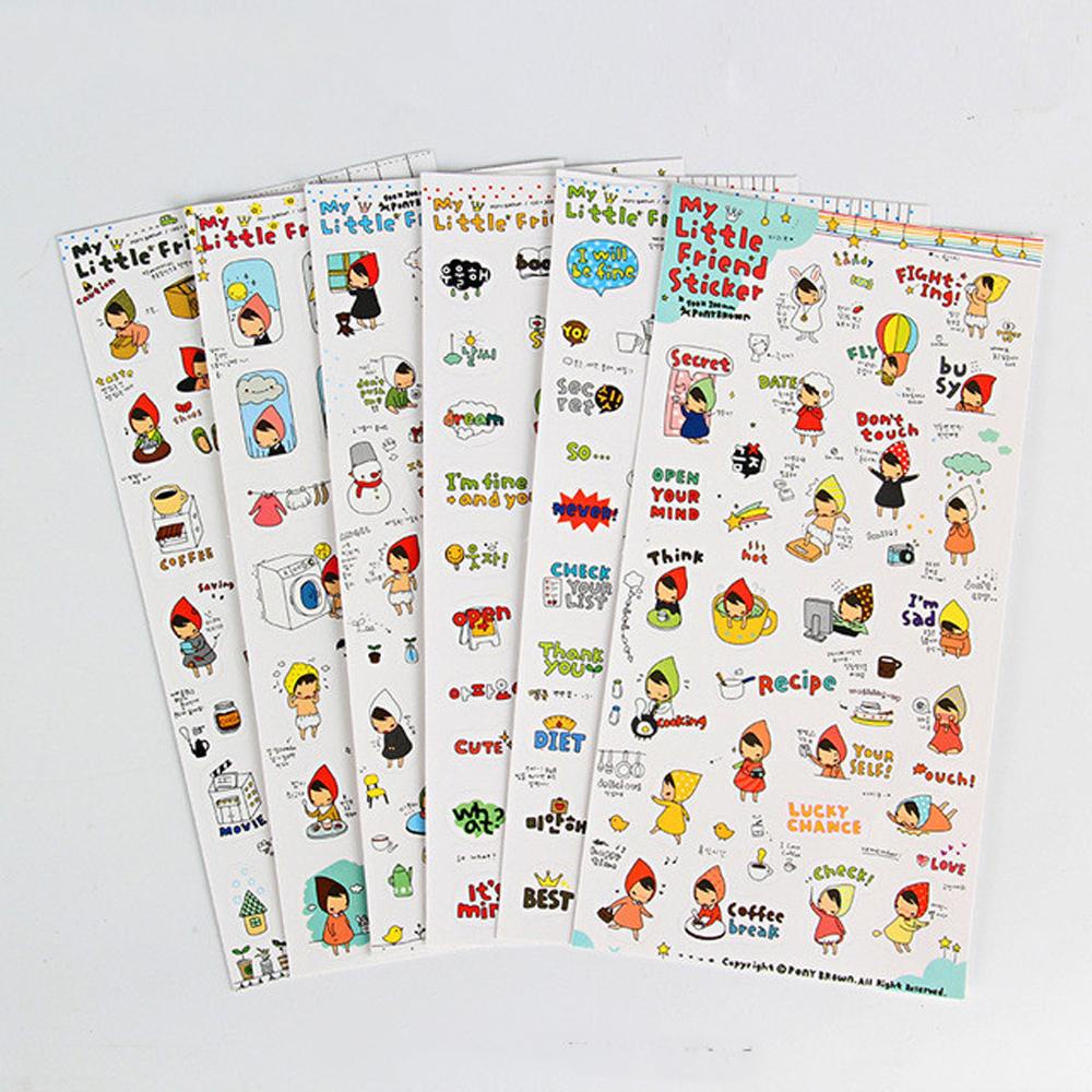 Nhãn Dán Trang Trí Nhật Ký / Album Ảnh Họa Tiết Hoạt Hình Dễ Thương DIY