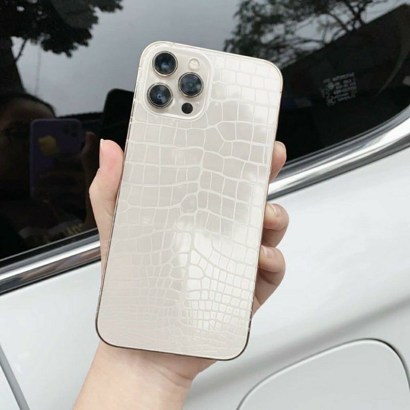 Dán Lưng PPF vân da Cá Sấu Full viền trong suốt chống va đập cho iPhone 6 đến 13 Pro Max