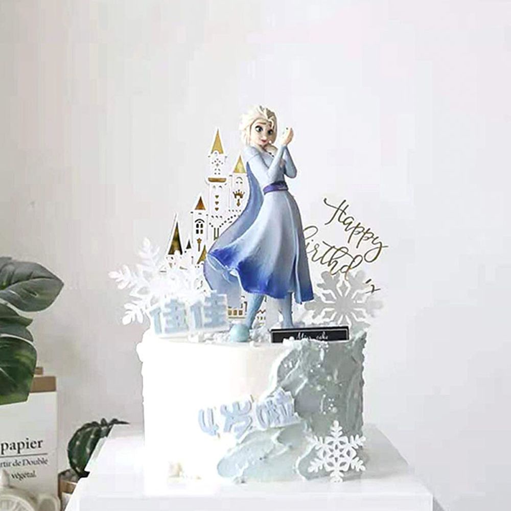 Búp Bê Công Chúa Elsa Bằng Pvc 21cm Nhiều Màu Sắc Trang Trí Bánh Kem Cho Bé