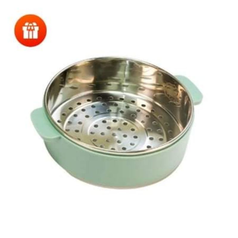 Nồi nấu điện đa năng Mishio 1.5L Xanh/Trắng MK271 kèm xửng hấp inox Bảo Hành 18 Tháng