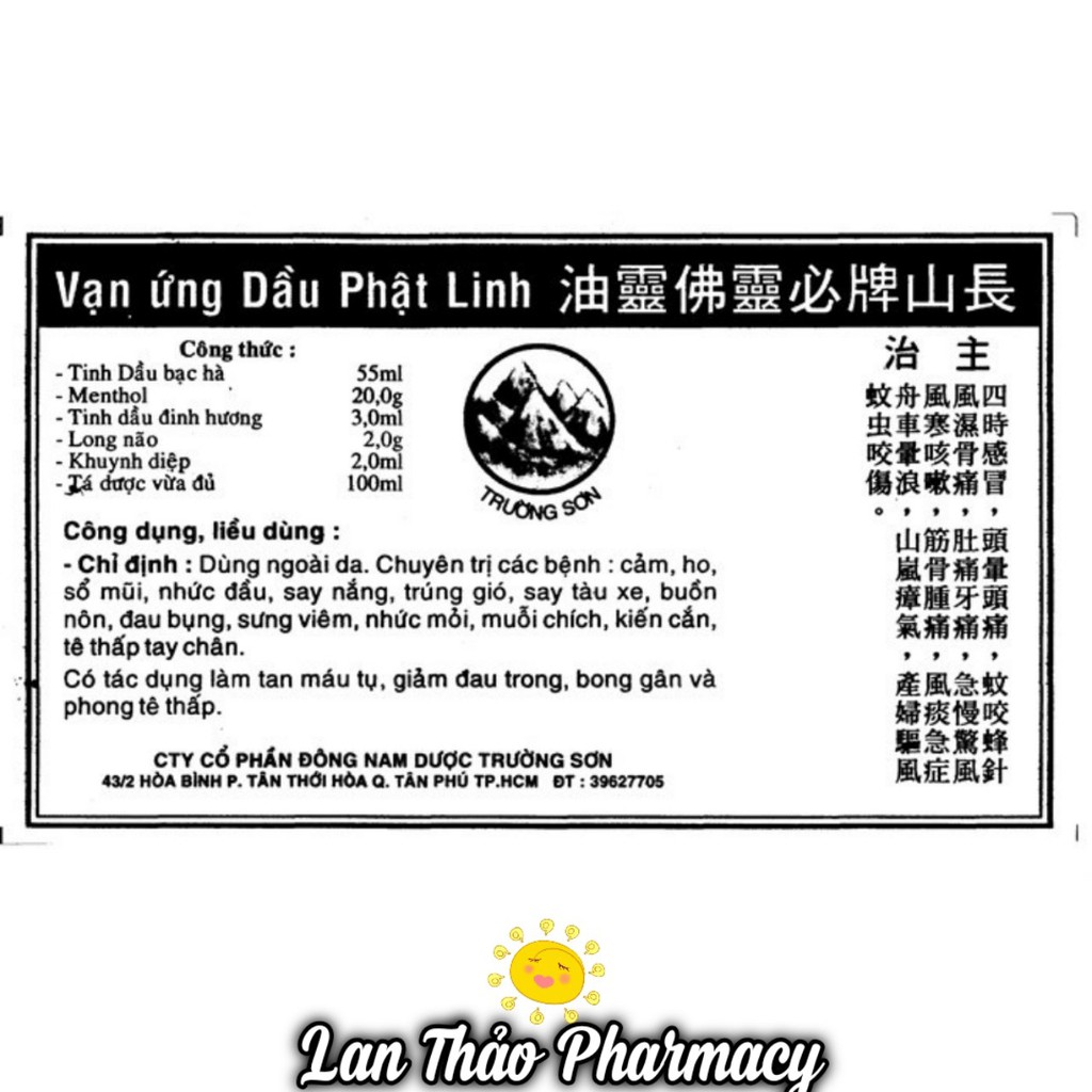 Dầu Gió Phật Linh Trường Sơn Giá Sỉ