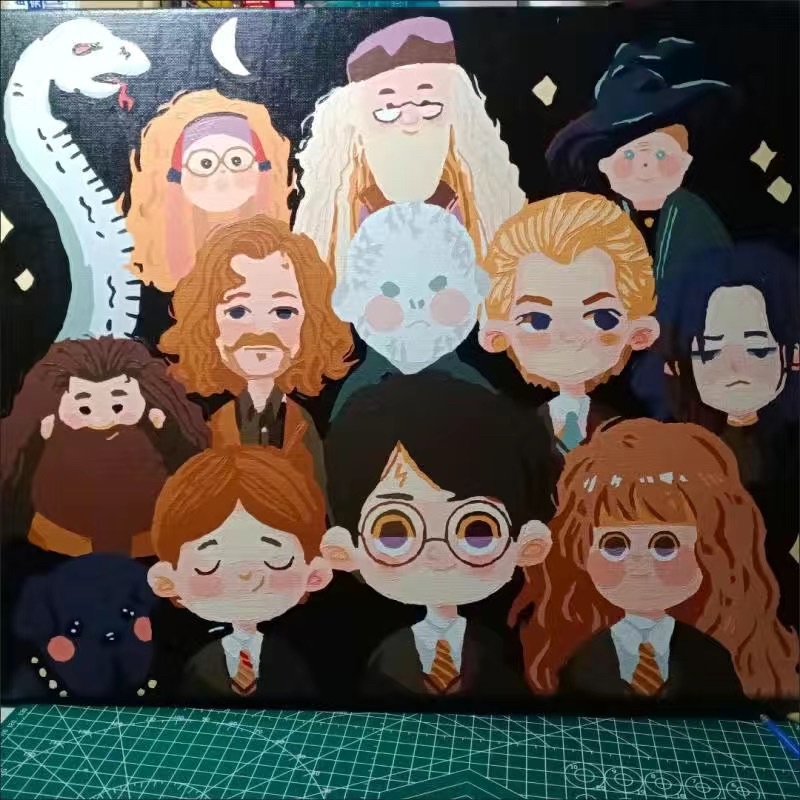 Tranh số hoá tự tô đã căng khung Harry Potter tranh tô màu Moly House