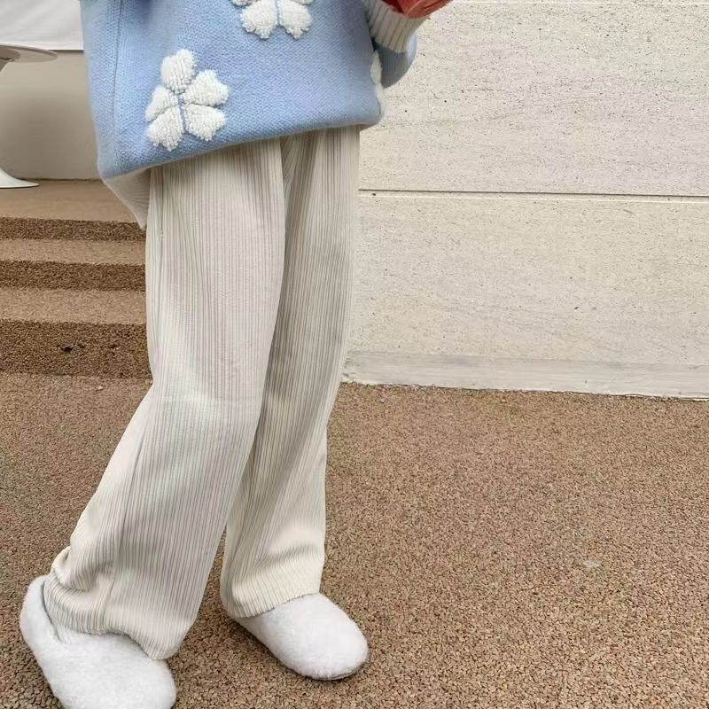 Quần Nhung Ống Rộng Thời Trang Thu Đông Hàn Quốc Dành Cho Bé Gái