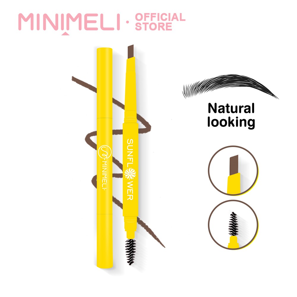 Bút kẻ lông mày tự nhiên MINIMELI chống nhòe lâu trôi 15g vỏ in hình hoa hướng dương | BigBuy360 - bigbuy360.vn