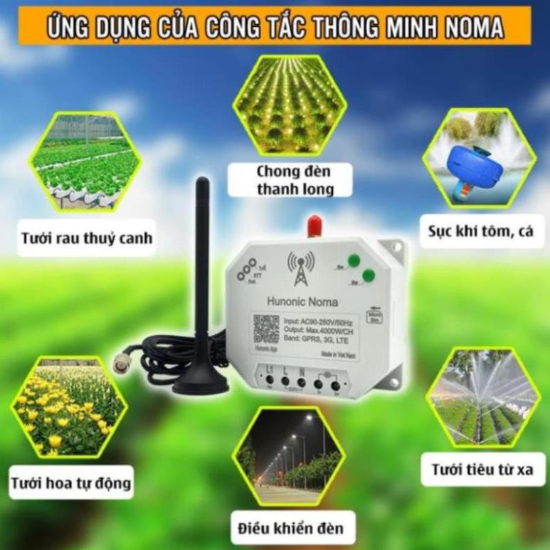 [BH 12 THÁNG] Công Tắc Noma - Điều khiển mọi thiết bị từ xa qua điện thoại dùng Sim│Điều khiển không cần Wifi