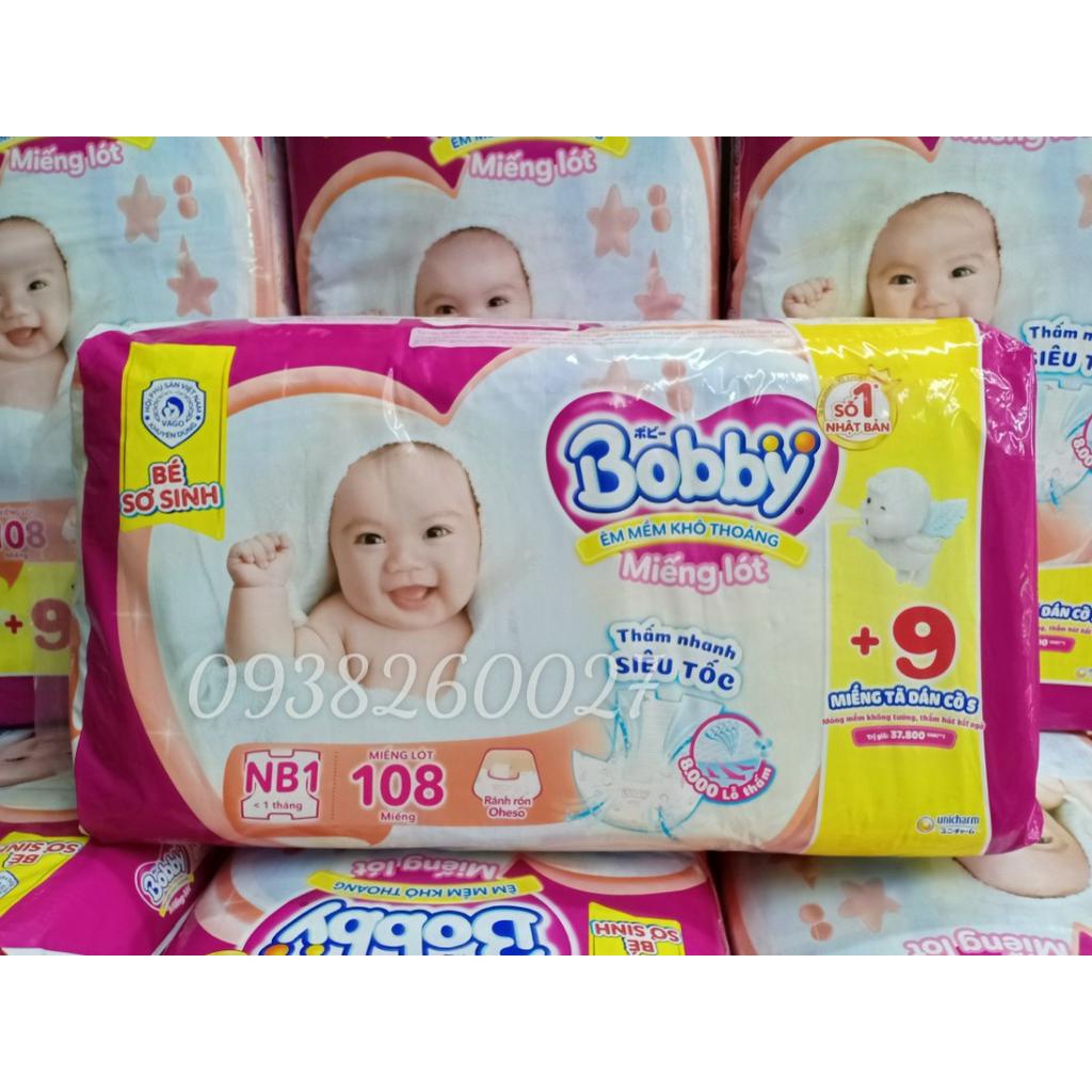 Miếng lót sơ sinh Bobby NB1 108 miếng cho bé dưới 5kg Có thể dùng thay BVS