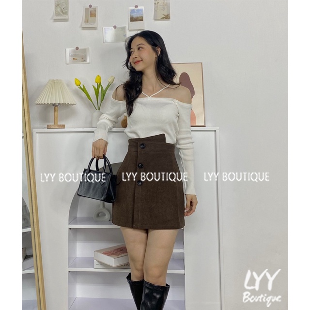 Chân Váy chữ A cạp lệch HACK EO kèm lót quần chất nhung tăm Quảng Châu, Chân váy ngắn hot hit LYY BOUTIQUE | BigBuy360 - bigbuy360.vn
