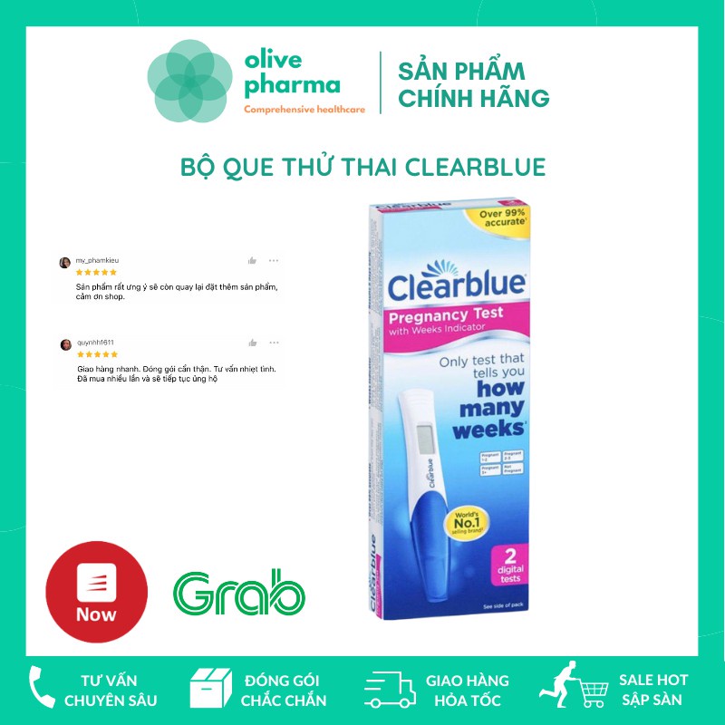 Bộ Que Thử Thai Điện Tử Clear Blue hiện rõ tuần tuổi