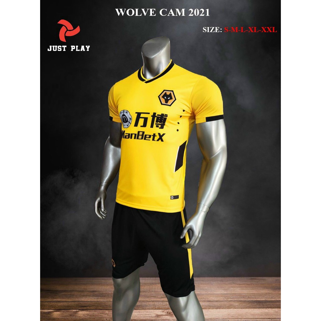 Bộ quần áo bóng đá CLB Wolverhampton vàng cam 2022