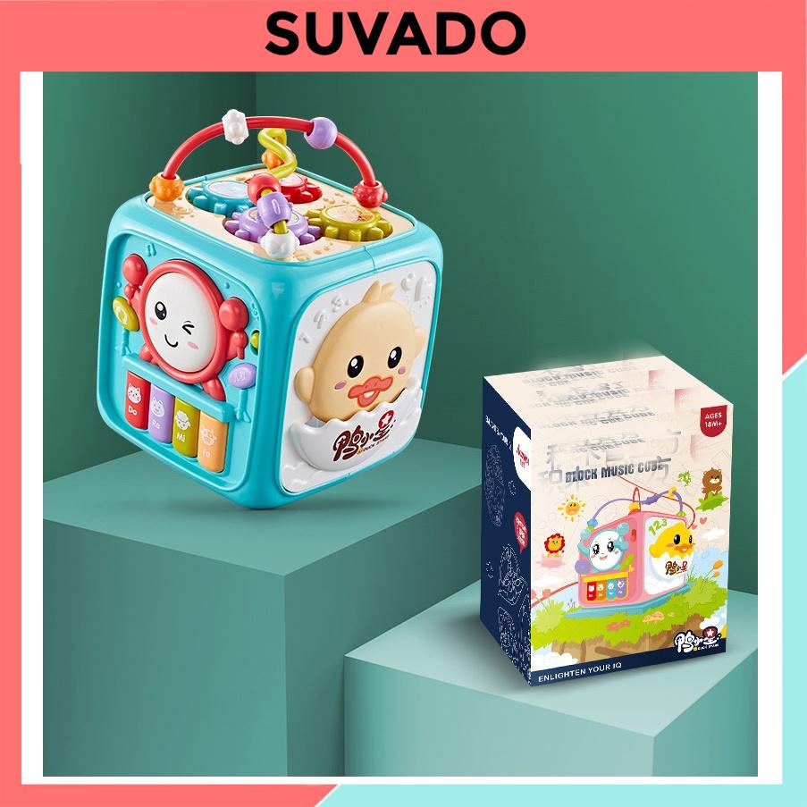 Đồ chơi Hộp âm nhạc đa năng cho bé có 6 mặt đàn mô hình khối Lập phương giáo dục sớm phát triển tư duy  LP3558 SUVADO