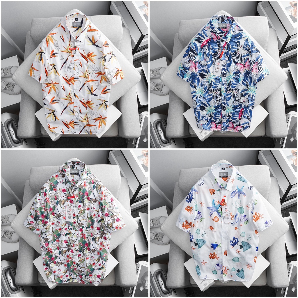 HÀNG VNXK - Áo sơmi bông họa tiết đơn giản  dòng sơ mi hoa rất được ưa chuộng pl7