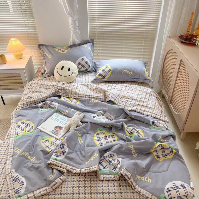 Bộ Chăn Ga Gối Cotton Living Chăn Chần - 100% Cotton Mẫu Hoạt Hình Cực Đáng Yêu Cho Các Bé