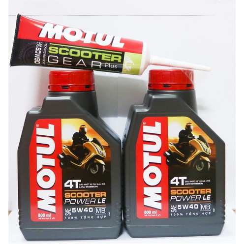 Combo 2 MOTUL Scooter Power LE 0,8L và tuýp láp 120ml